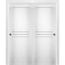 Load image into Gallery viewer, Sliding Closet Bypass Doors | Mela 7444 | White Silk - Matte / 36’’ x 80’’ (2* 18x80) - Home