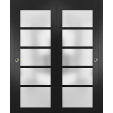 Load image into Gallery viewer, Sliding Closet Frosted Glass Bypass Doors | Quadro 4002 | Black Matte