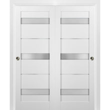 Load image into Gallery viewer, Sliding Closet Bypass Doors Frosted Glass | Quadro 4055 | White Silk - 36’’ x 80’’ (2* 18x80) - Home