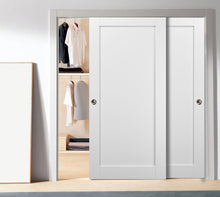 Load image into Gallery viewer, Sliding Closet Bypass Doors with Hardware | Quadro 4111 | White Silk