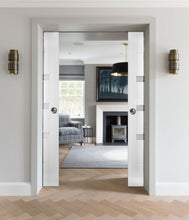 Load image into Gallery viewer, Sliding French Double Pocket Doors Opaque Glass | Sete 6900 | White Silk
