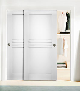 Sliding Closet Bypass Doors | Mela 7444 | White Silk - Home