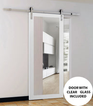 Load image into Gallery viewer, Sturdy Barn Door Clear Tempered Glass | Lucia 2166 | White Silk - Home Doors