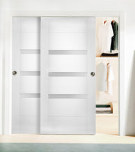 Load image into Gallery viewer, Sliding Closet Opaque Glass Bypass Doors | Sete 6900 | White Silk