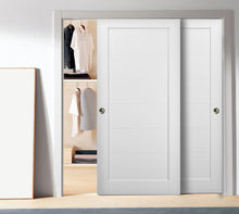 Load image into Gallery viewer, Sliding Closet Bypass Doors with hardware | Quadro 4115 | White Silk - 36’’ x 80’’ (2* 18x80) - Home