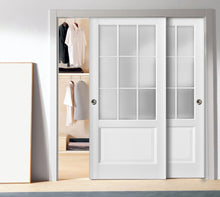Load image into Gallery viewer, Sliding Closet Bypass Doors 9 Lites | Felicia 3309 | White Silk
