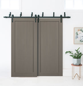 Barn Bypass Doors with Hardware | Quadro 4111 | Grey Ash