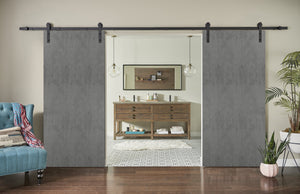 Sturdy Double Barn Door with Hardware | Planum 0010 | Concrete - Home Doors