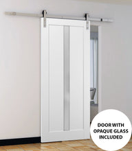 Load image into Gallery viewer, Sliding Barn Door Frosted Opaque Glass | Quadro 4112 | White Silk