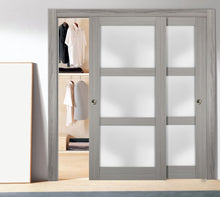 Load image into Gallery viewer, Sliding Closet Bypass Doors Opaque Frosted Glass | Lucia 2552 | Grey Ash