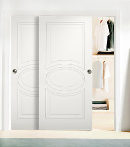 Sliding Closet Bypass Doors | Mela 7001 | Matte White - Home