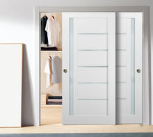 Load image into Gallery viewer, Sliding Closet Bypass Doors  | Quadro 4588 | White Silk