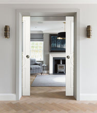 Load image into Gallery viewer, Sliding French Double Pocket Doors Opaque Glass | Mela 7012 | Matte White
