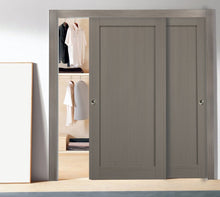 Load image into Gallery viewer, Sliding Closet Bypass Doors with Hardware | Quadro 4111 | Grey Ash