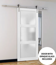 Load image into Gallery viewer, Sliding Barn Door Frosted Glass | Lucia 2552 | White Silk - Home Doors