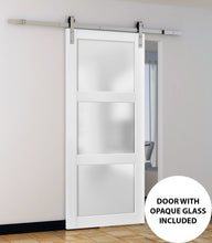 Load image into Gallery viewer, Sliding Barn Door with Hardware | Frosted Glass | Lucia 2552 | White Silk - Home Doors