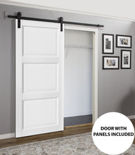 Load image into Gallery viewer, Sliding Barn Door with Hardware | Lucia 2661 | White Silk - 6 ft Railing) Black Rail / 18’’ x 80’’ - Home Doors