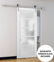 Load image into Gallery viewer, Sturdy Barn Door Frosted Glass| Quadro 4002 | White Silk
