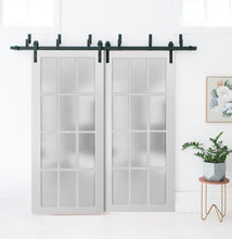 Load image into Gallery viewer, Sliding Closet 12 Lites Frosted Glass Barn Bypass Doors | Felicia 3312 | White Silk