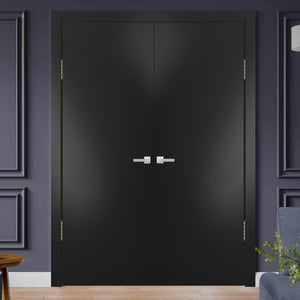 Solid French Double Doors | Planum 0010 | Black Matte