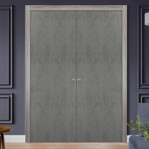Solid French Double Doors | Planum 0010 | Concrete
