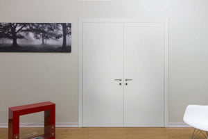Solid French Double Doors | Planum 0010 | White Silk
