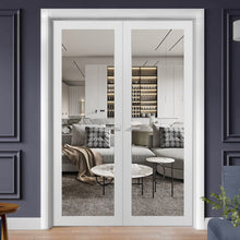 Load image into Gallery viewer, Solid French Double Doors | Lucia 2166 | White Silk