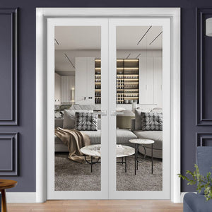 Solid French Double Doors | Lucia 2166 | White Silk