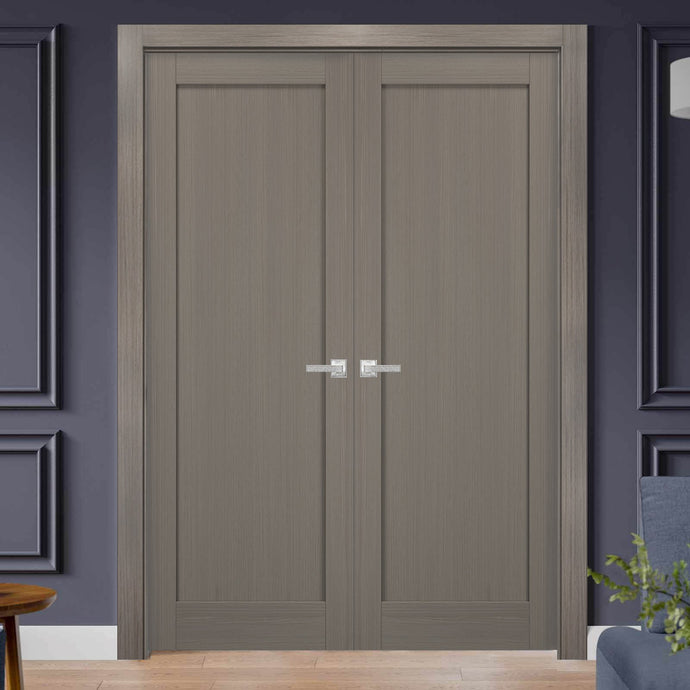 French Double Panel Doors | Quadro 4111 | Grey Ash