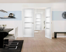 Load image into Gallery viewer, Solid French Double Doors Opaque Glass | Sete 6900 | White Silk