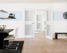 Load image into Gallery viewer, Solid French Double Doors Opaque Glass | Mela 7222 | White Silk