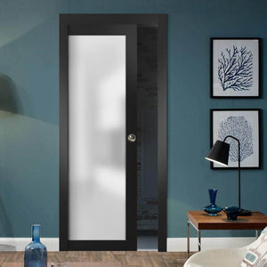 Interior Sliding Closet Pocket Door | Planum 2102 | Black Matte