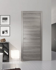 Modern Solid Interior Door with Handle | Planum 0010 | Chocolate Ash
