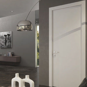 Modern Solid Interior Door with Handle | Planum 0010| White Silk - Doors