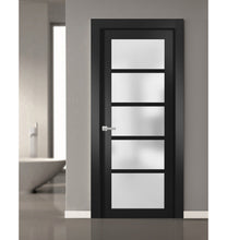 Load image into Gallery viewer, Solid French Door Frosted Glass | Quadro 4002 | Black Matte