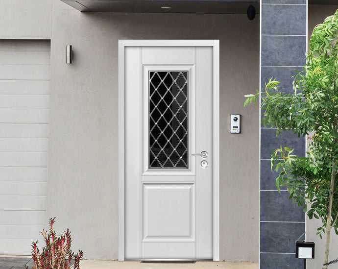 Front Exterior Pre-hung Steel Door | Ballucio 1709 | White Enamel - 36’’ x 80’’ Right - Hand Inswing - Doors