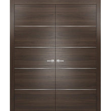 Load image into Gallery viewer, French Double Interior Doors | Planum 0020 | Chocolate Ash - Panel Pocket