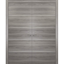 Load image into Gallery viewer, French Double Interior Doors | Planum 0020 | Ginger Ash - Panel Pocket