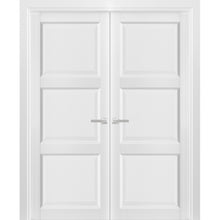 Load image into Gallery viewer, French Double Panel Solid Doors | Lucia 2661 | White Silk