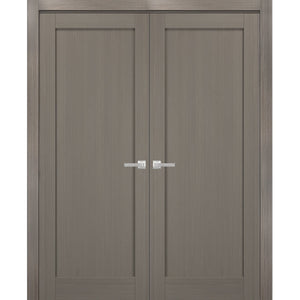 French Double Panel Doors | Quadro 4111 | Grey Ash