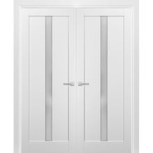 Load image into Gallery viewer, French Double Panel Lite Doors | Quadro 4112 | White Silk