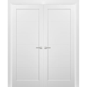 French Double Panel Doors | Quadro 4115 | White Silk