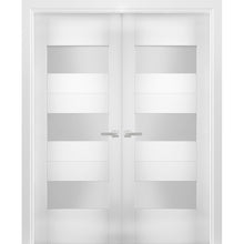 Load image into Gallery viewer, Solid French Double Doors Opaque Glass | Sete 6003 | White Silk