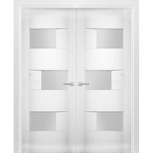 Load image into Gallery viewer, Solid French Double Doors Opaque Glass | Sete 6933 | White Silk
