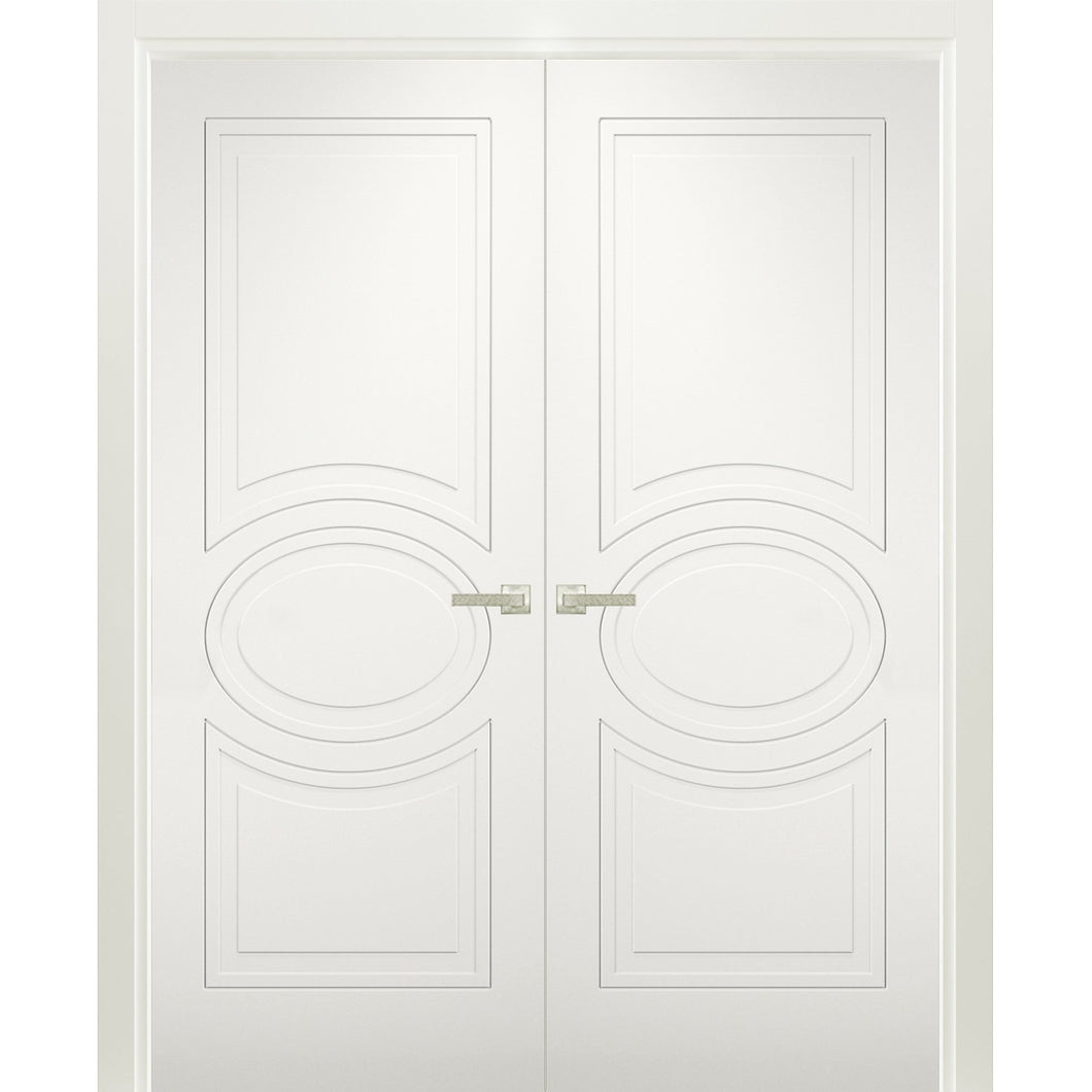 Solid French Double Doors | Mela 7001 | Matte White