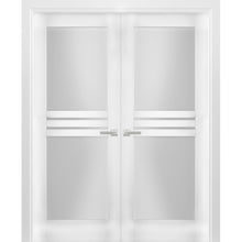 Load image into Gallery viewer, Solid French Double Doors Opaque Glass | Mela 7222 | White Silk