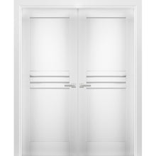 Load image into Gallery viewer, Solid French Double Doors | Mela 7444 | White Silk - Butterfly Hinges) 36’’ x 80’’ (2* 18x80) - Home