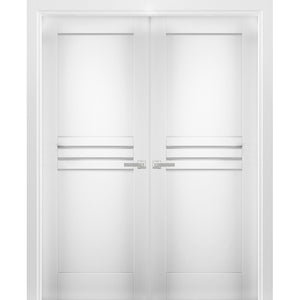 Solid French Double Doors | Mela 7444 | White Silk - Butterfly Hinges) 36’’ x 80’’ (2* 18x80) - Home