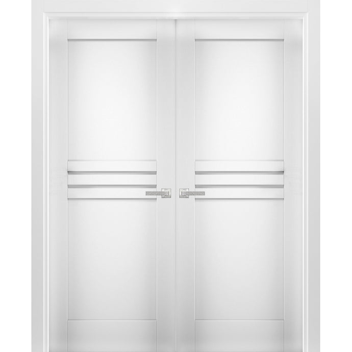 Solid French Double Doors | Mela 7444 | White Silk - Butterfly Hinges) 36’’ x 80’’ (2* 18x80) - Home