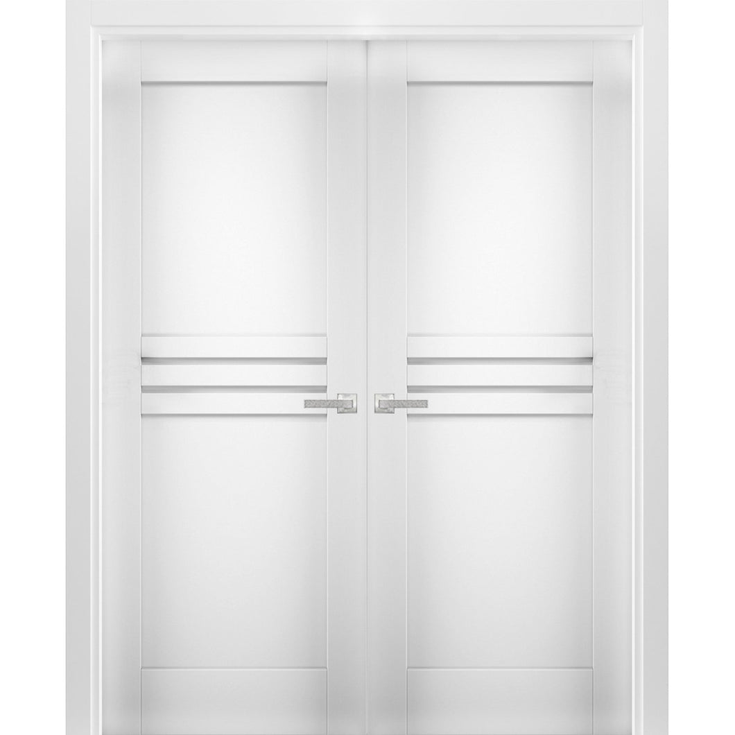 Solid French Double Doors | Mela 7444 | White Silk - Butterfly Hinges) 36’’ x 80’’ (2* 18x80) - Home